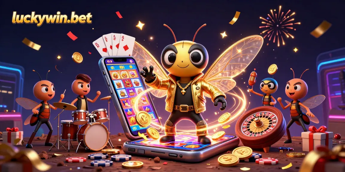 Spin and win with luckywin-bet featuring dynamic 3D characters in a captivating casino scene.