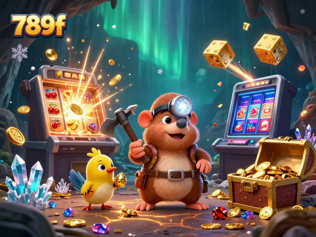 Experience the thrill of 789f with treasure hunting and jackpot explosions in a vibrant casino scene.