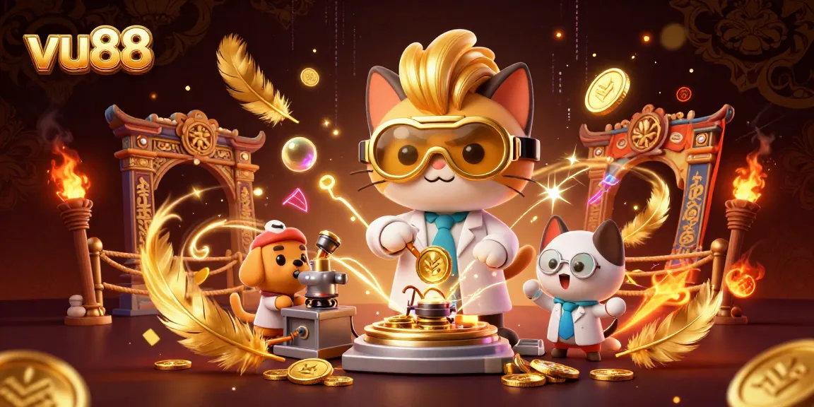 Engage in thrilling gaming dynamics with vu88 while enjoying the vibrant casino illustration.