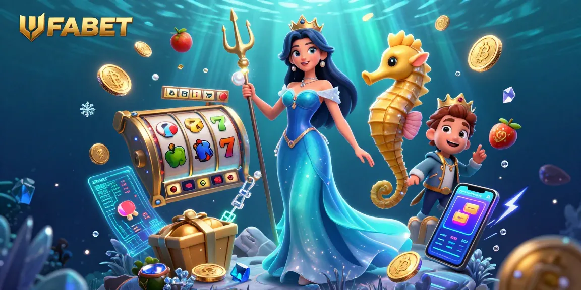 Play slots and win jackpots with UFABET, featuring a stunning underwater scene.