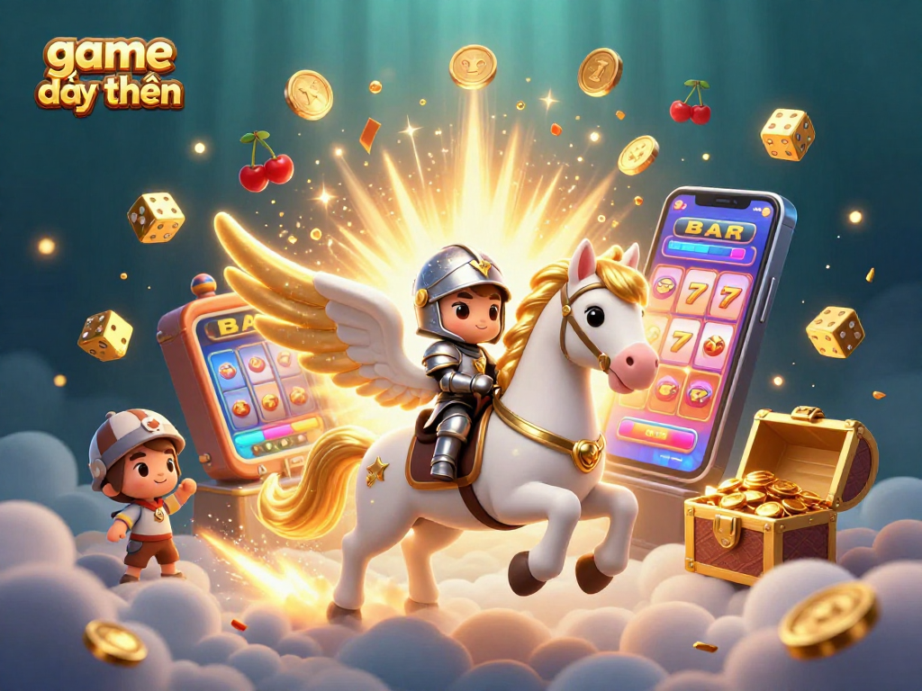 Experience thrilling game đổi thưởng as celestial creatures and jackpots collide in an enchanting casino scene.