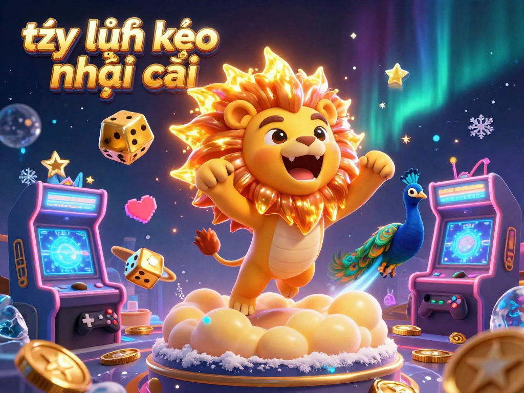 Bet on tỷ lệ kèo nhà cái with the vibrant illustration of a sun lion and golden dice amidst casino elements.