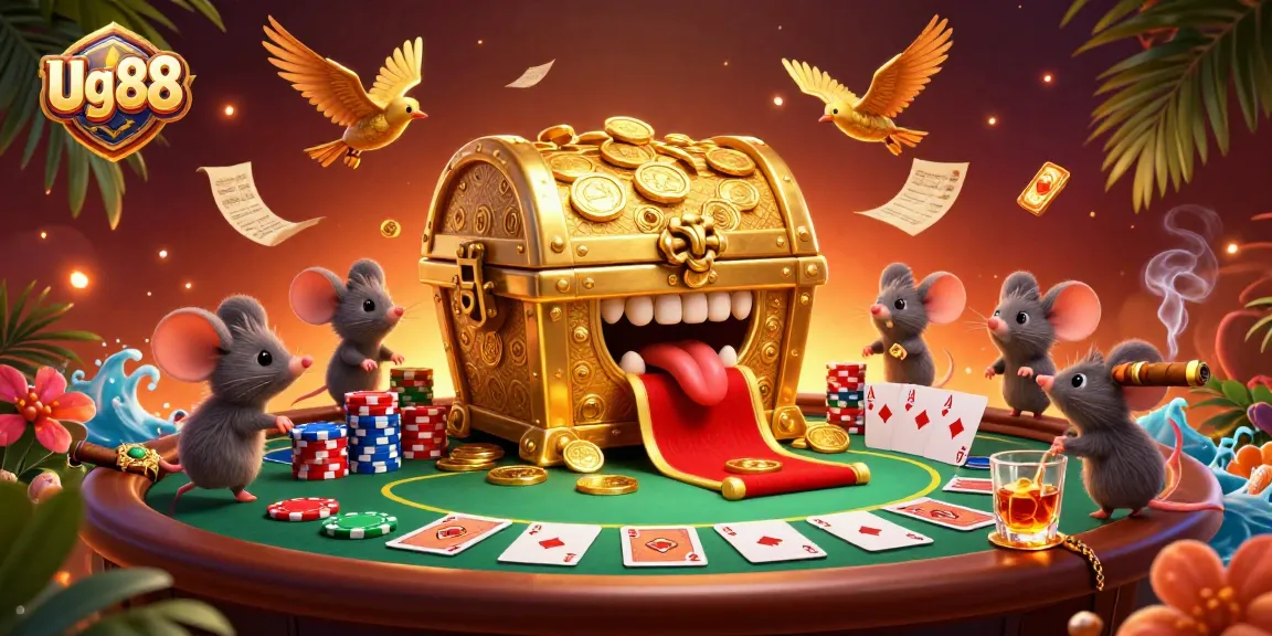 Engage in thrilling gameplay at ug88 with a vibrant 3D casino scene filled with excitement.