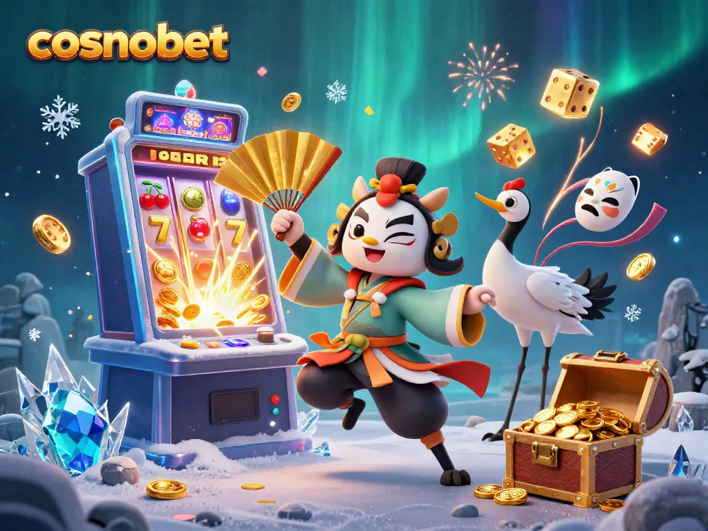 Experience the thrill of cosmobet with festive casino elements and vibrant characters.