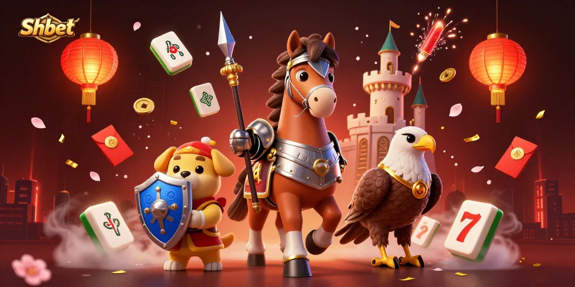 Experience exciting gaming with Shbet as a medieval knight, squire puppy, and falcon amidst vibrant casino elements.