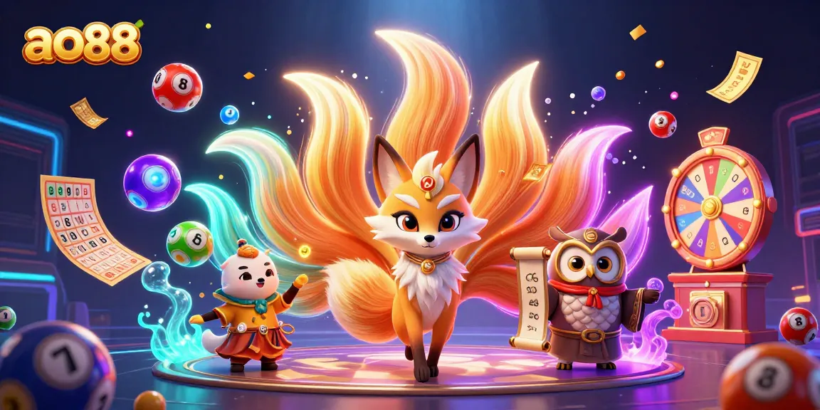 Engage with exciting gambling elements at ao88, featuring vibrant lottery activities in a bright scene.