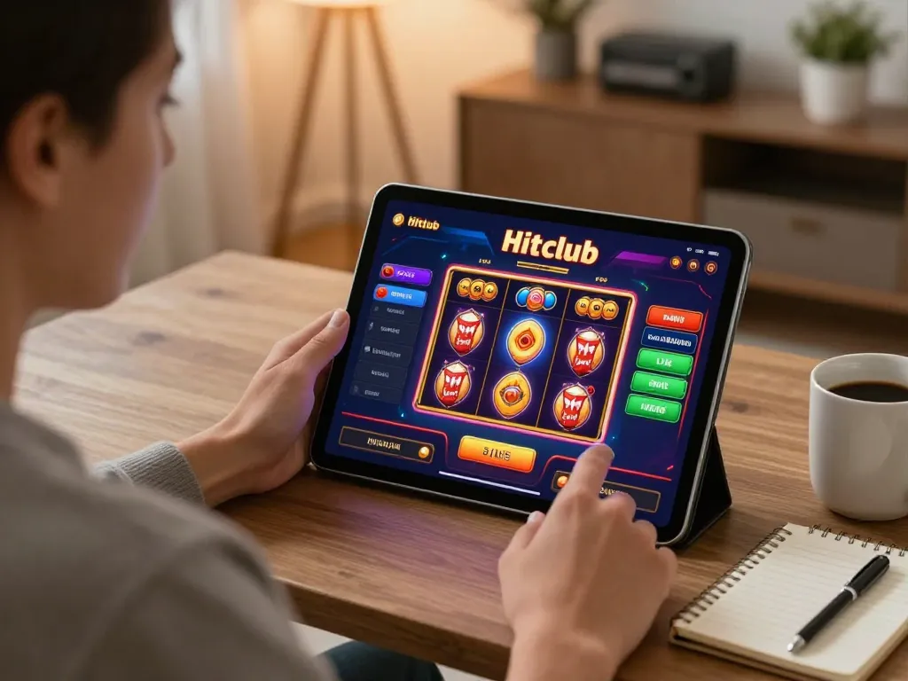 Experience engaging gameplay with Hitclub's thrilling casino app on a tablet.