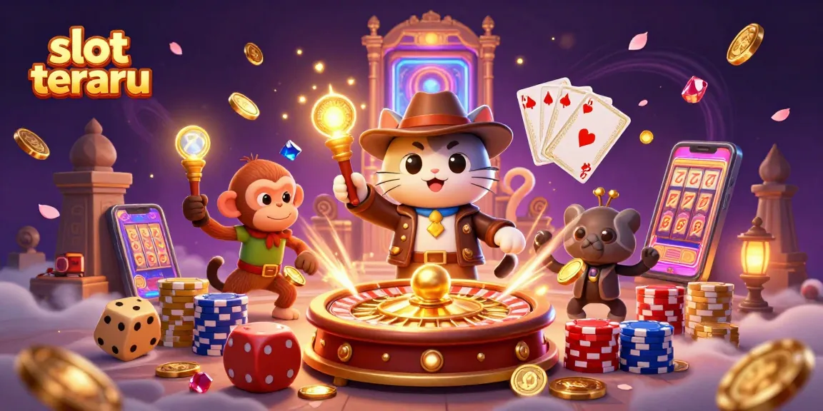 Experience the excitement of slot terbaru with this dynamic 3D casino scene showcasing golden coins and vibrant slot reels.