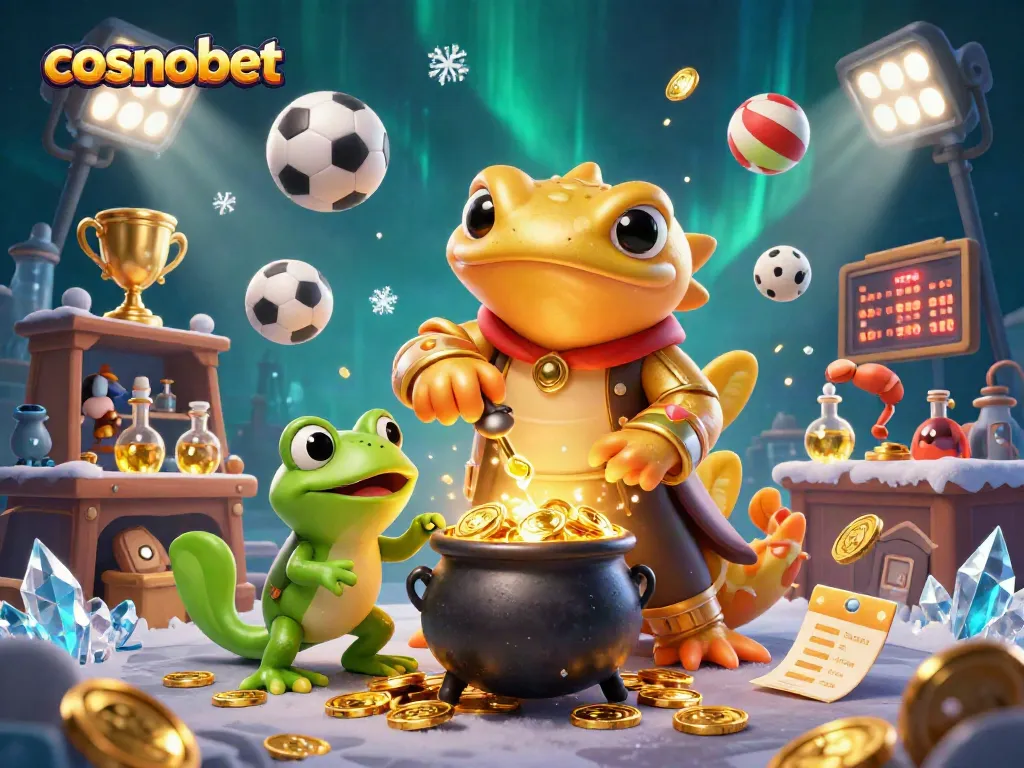 Bet at cosmobet and witness a golden alchemist's magical transformation in bustling casino action.