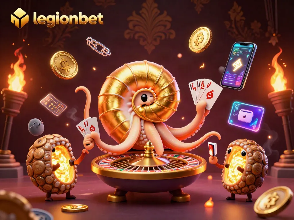 Experience winning opportunities at legionbet casino with a vibrant 3D illustration of exciting games.