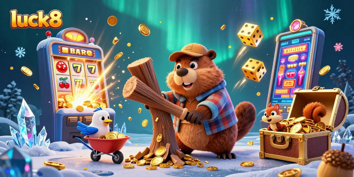 Engage in thrilling luck8 casino gameplay with vibrant 3D characters surrounded by gold.