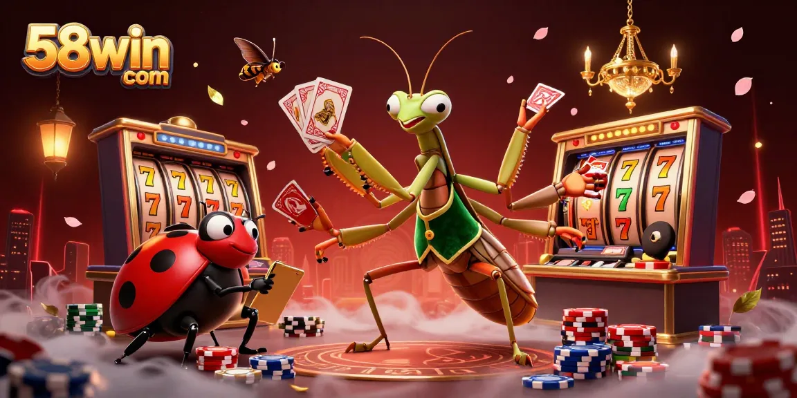 Engage with exciting games at 58win com, featuring lively characters in a vibrant casino scene.