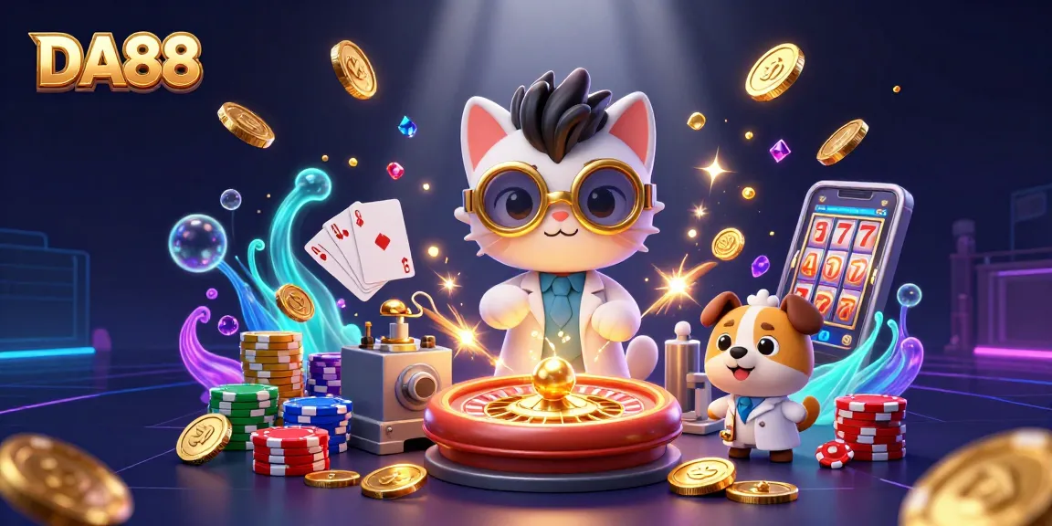 Experience thrilling casino action with DA88 as the mad scientist and dog create riches!