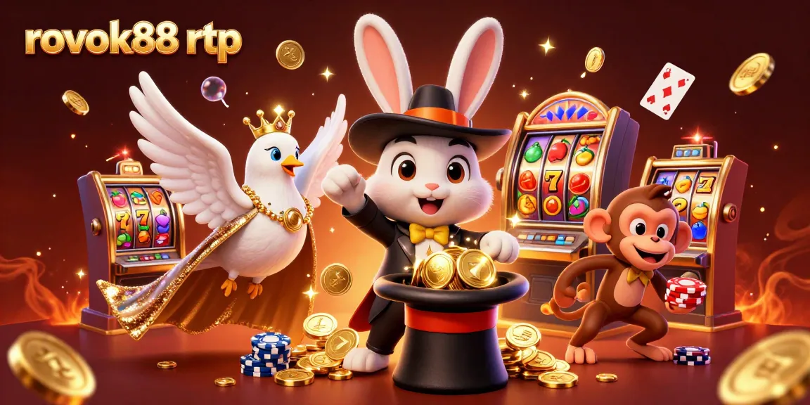 Experience the excitement of rokok88 rtp with a dazzling scene of casino magic and action featuring engaging characters.