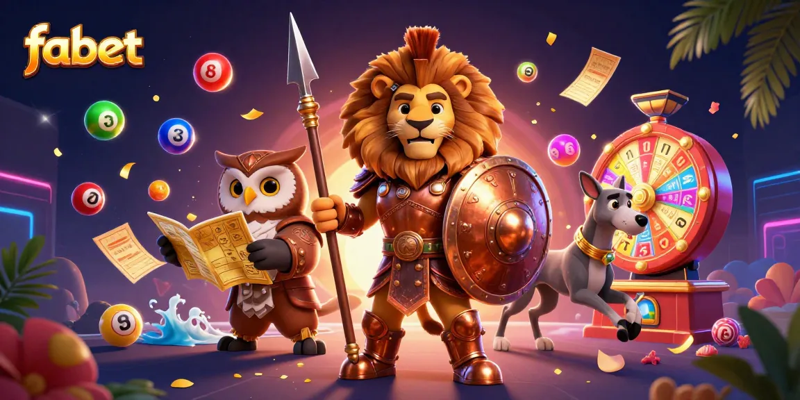 Engage in gaming excitement at fabet with dynamic lottery elements and vibrant 3D characters.