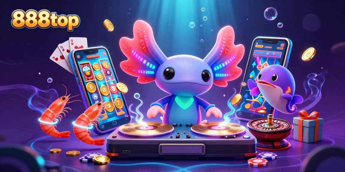 Experience the vibrant gaming world of 888top with unique 3D characters and dynamic slot visuals.