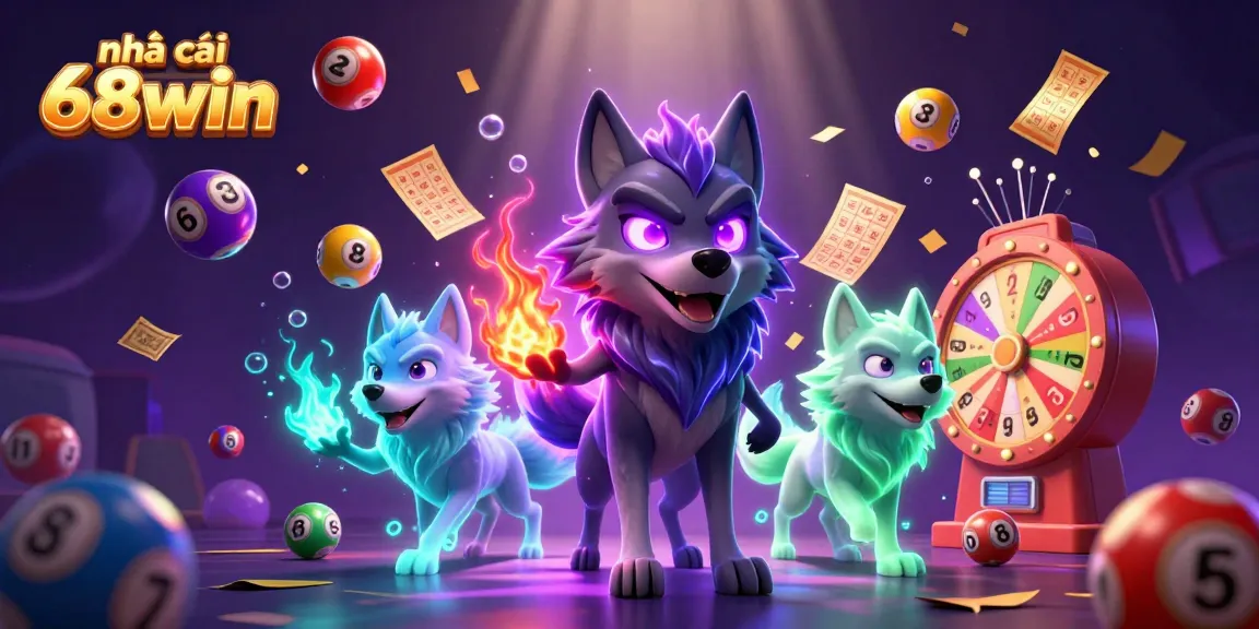 Experience the thrill of gaming with nhà cái 68win as spectral wolves and vibrant lottery elements create an engaging casino atmosphere.