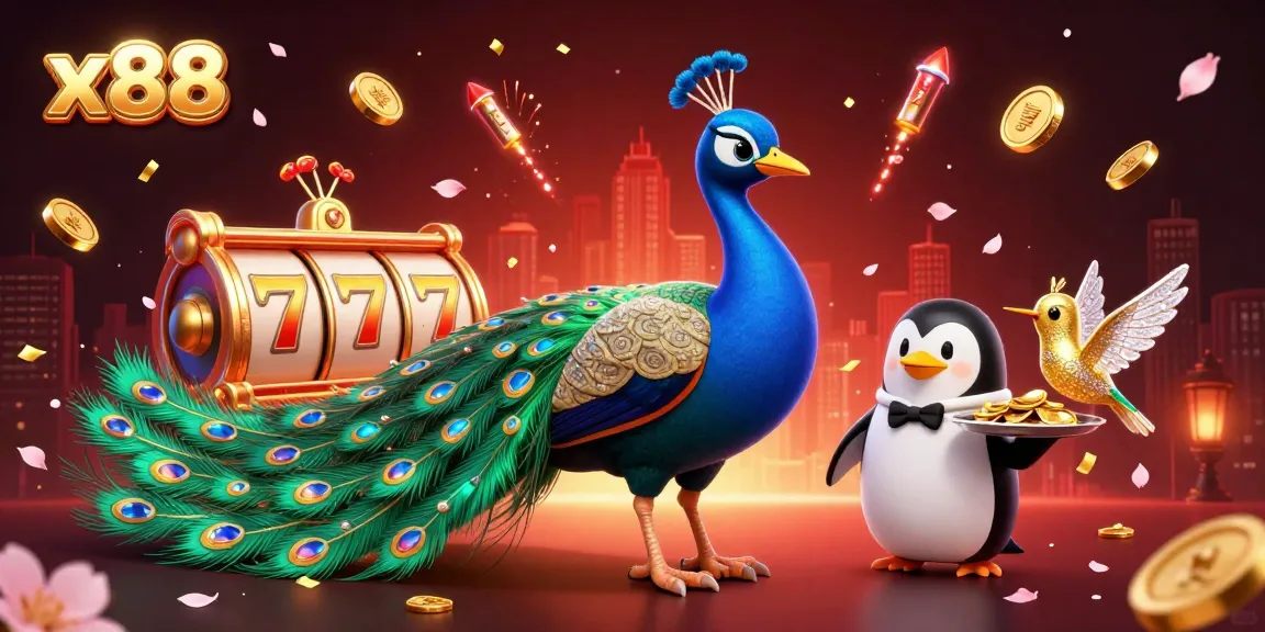 Play at x88 with vibrant illustrations of games and winning opportunities showcased.