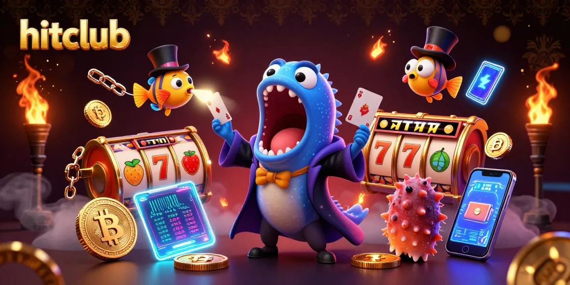 hitclub showcases a vibrant casino scene with deep-sea characters and slot elements, thrilling players' wins