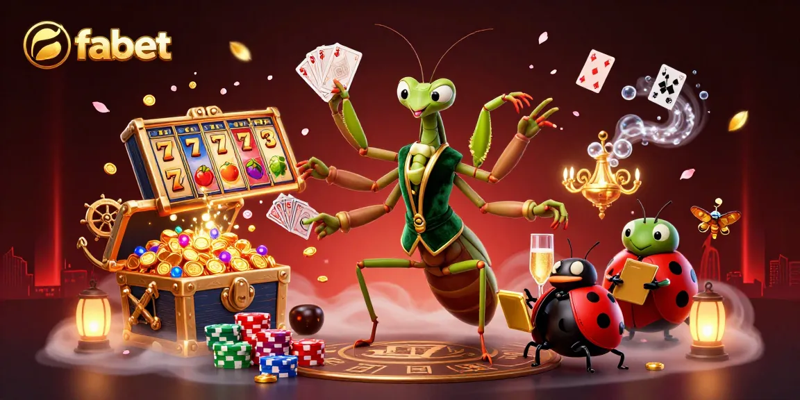 Win big at fabet with an exciting gambling scene filled with animated casino elements.