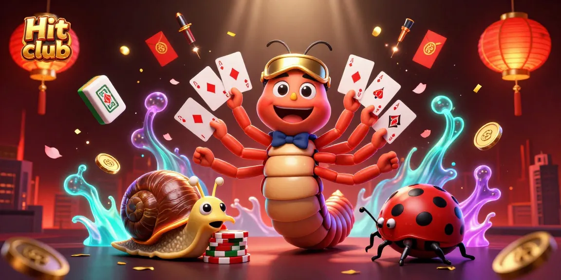 Play at Hit club with a lively casino scene featuring unique characters and vibrant celebrations.