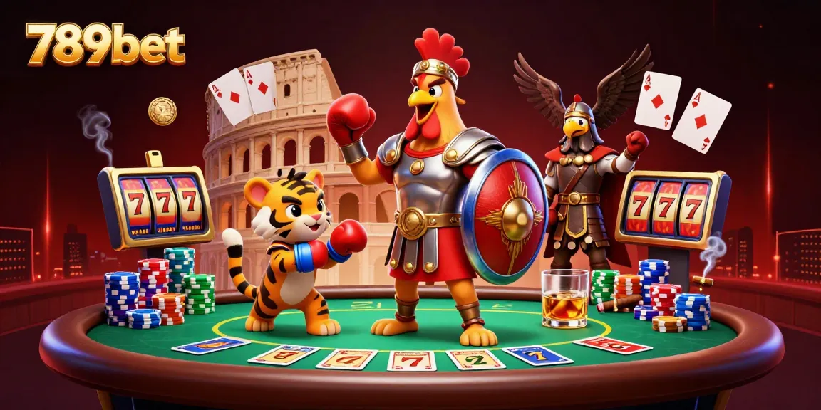 Engage in thrilling action with 789bet's vibrant 3D illustration featuring diverse casino elements.