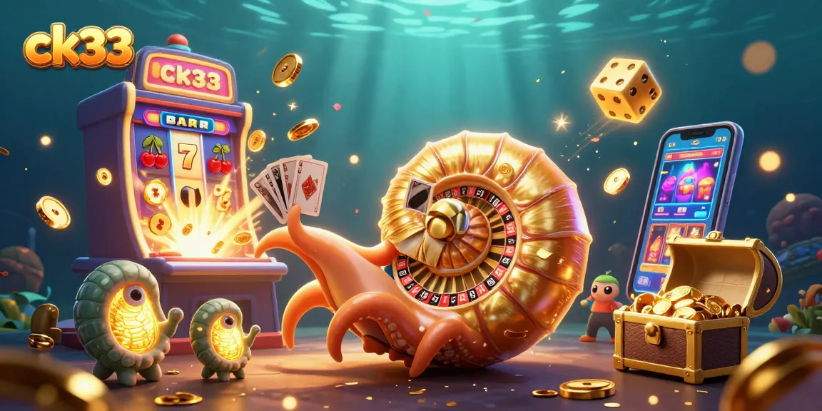 Engage with ck33's thrilling jackpot slots featuring a giant nautilus and dynamic casino visuals.